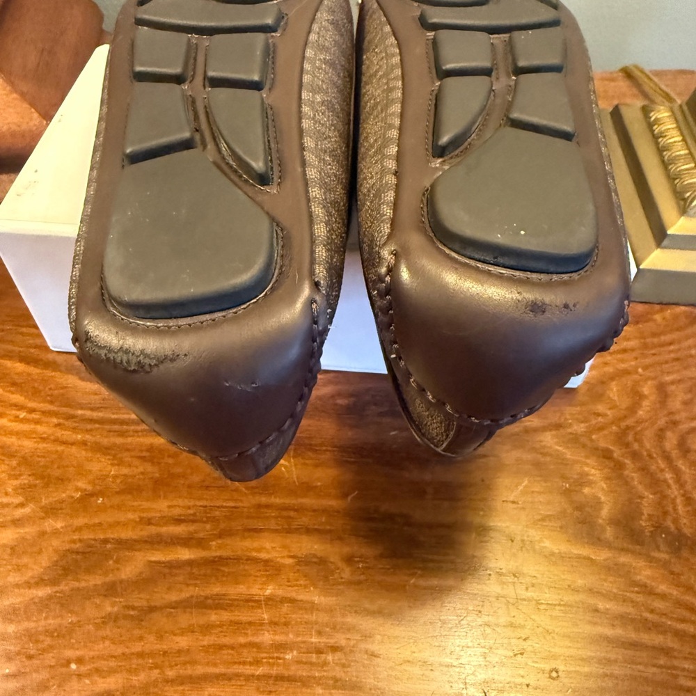 Michael Kors Brown Gold Fulton Studded Logo Moccasin Size 7 - Picture 10 of 10